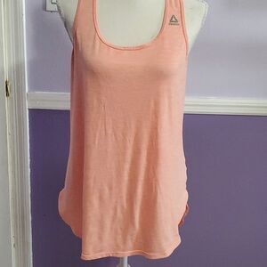 Reebok Peachy Orange Racerback Workout Running Sporty Tank Top M